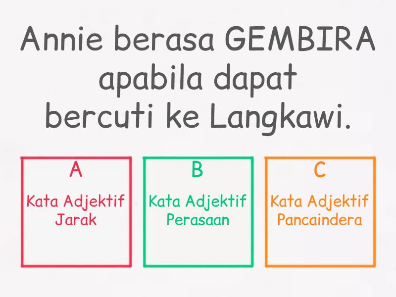 [Kuiz Kata Adjektif 1] Kata Adjektif Jarak, Kata Adjektif Perasaan Dan ...