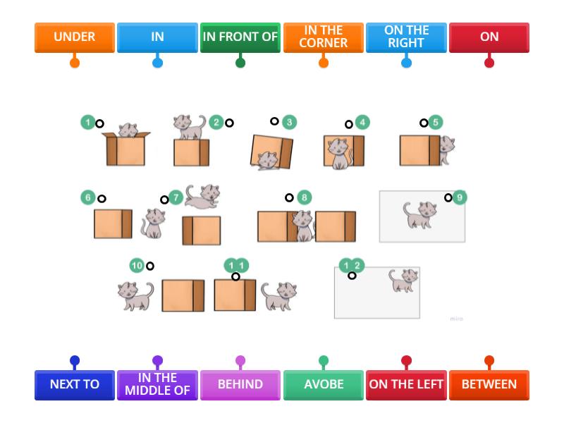 PREPOSITIONS OF PLACE Labelled Diagram
