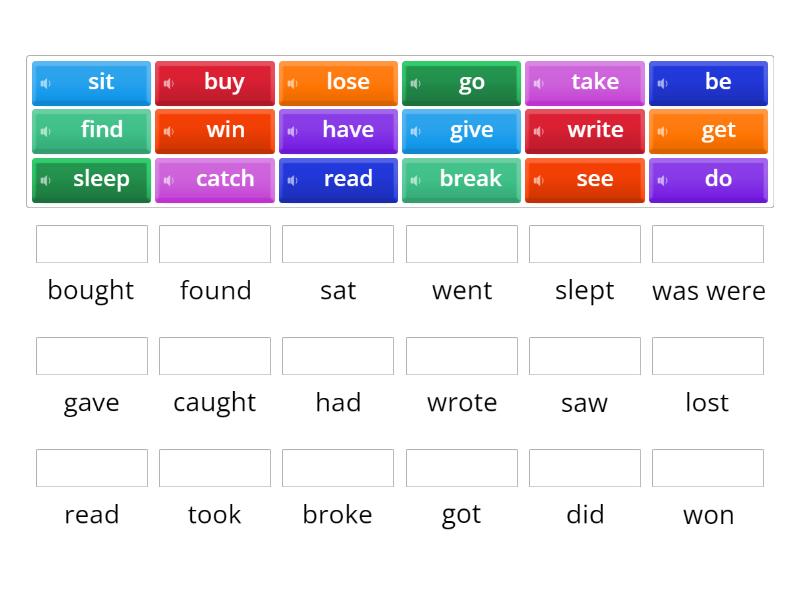 unit 7 l 4 irregular verbs I plus II - Match up