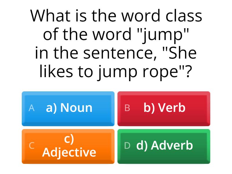 Word Classes - Quiz