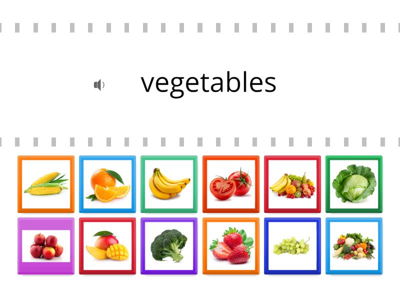 Fruit and Vegetables Vocabulary Find the match