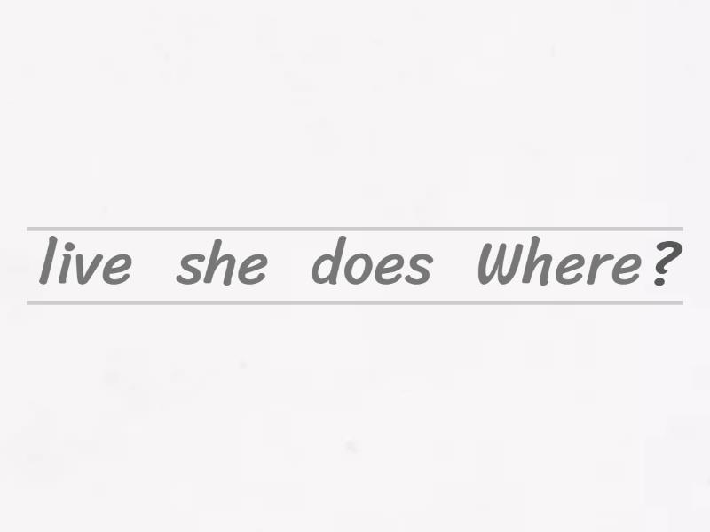 Simple present questions reordenar