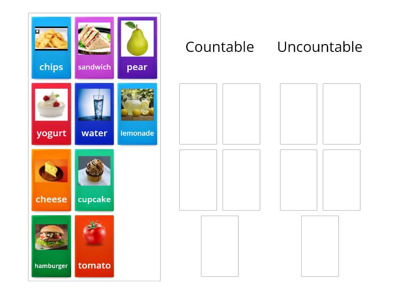 Countable and uncoutable nouns - Group sort