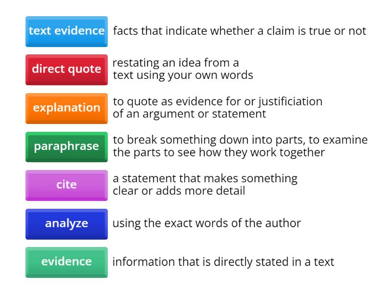 Text Evidence - Unscramble