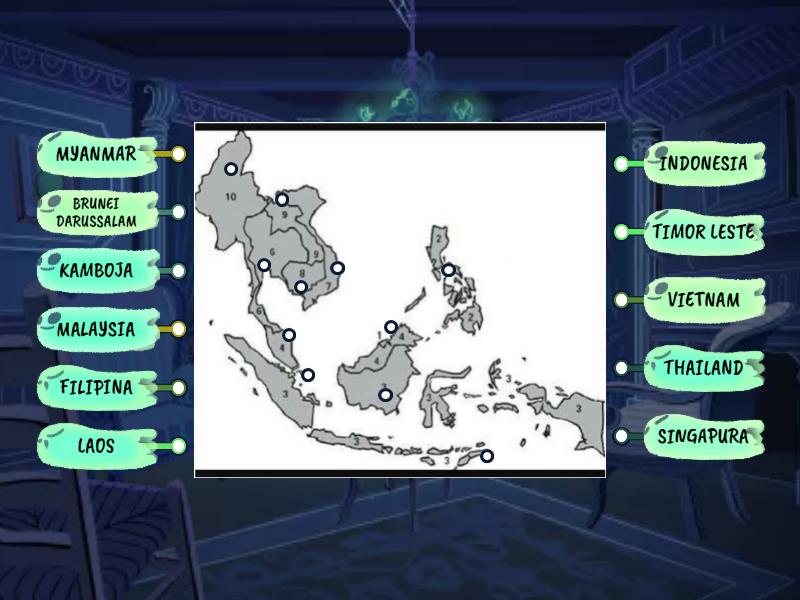 Peta Buta Asean Labelled Diagram