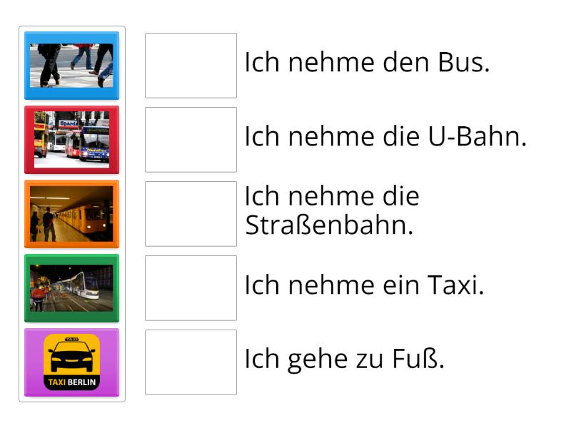 Ich nehme ein Taxi! Lektio 10 Momente A1 Lilian Rau - Match up