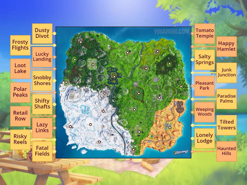 Season 7 Fortnite Map Seterra - Labelled diagram