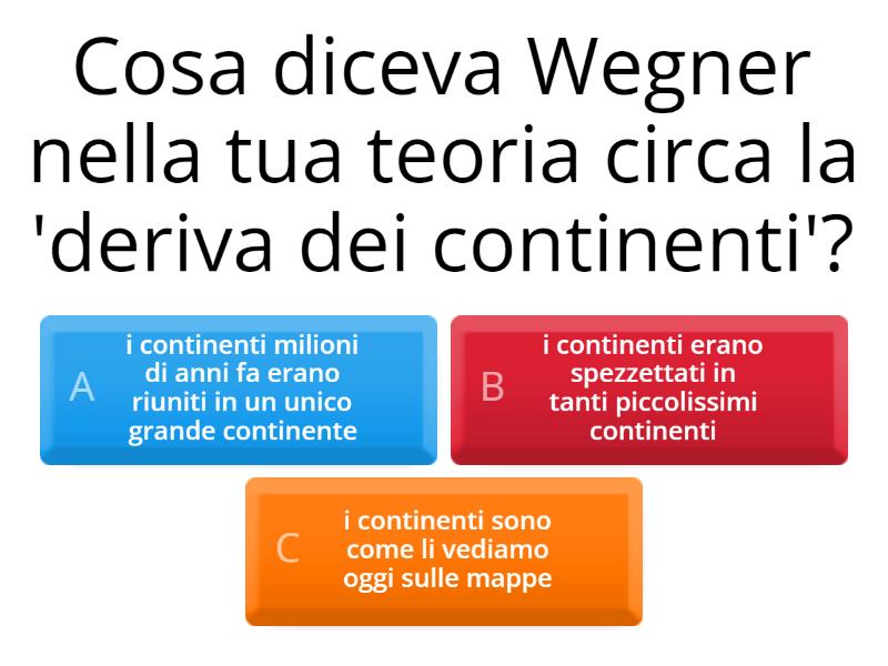 Scienze Deriva Dei Continenti E Tettonica A Placche - Quiz