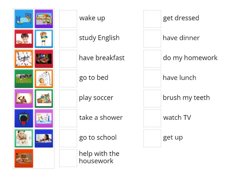 DAILY ACTIVITIES - Une las parejas
