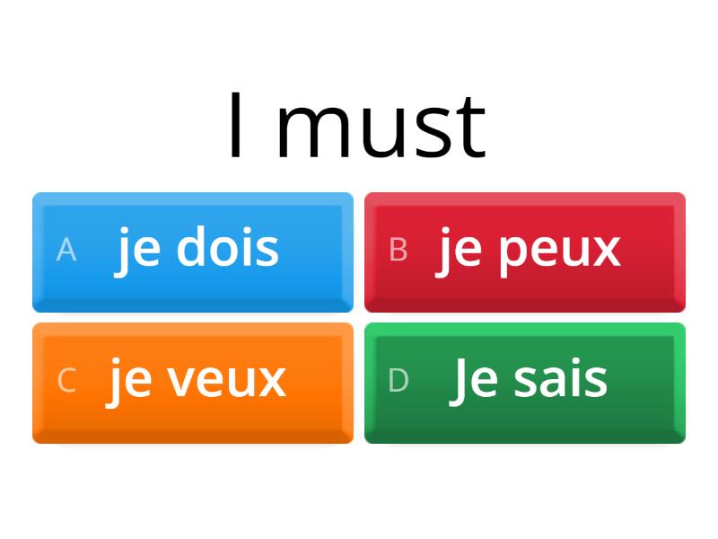 Pouvoir, Devoir, Vouloir, Savoir - Quiz