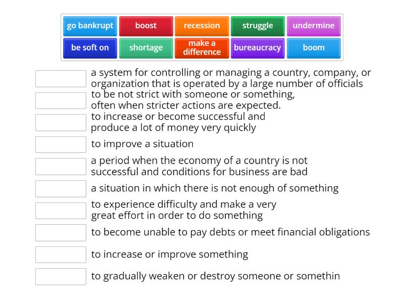 Outcomes B2 Unit 4 Words matching - Match up
