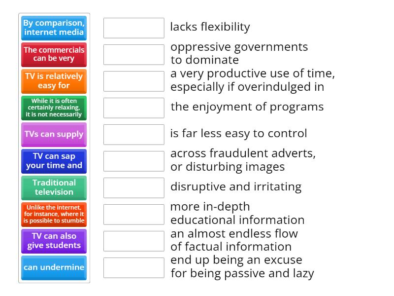 tv pros and cons Match up