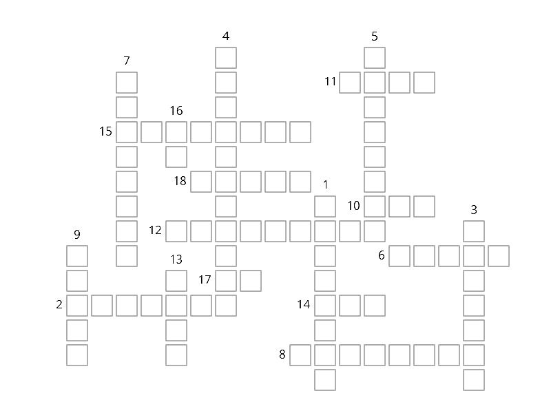 Unit 6 rooms, furniture, prepositions Crossword
