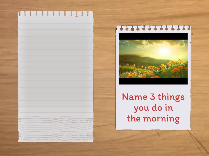 Name 3 things - Speaking cards