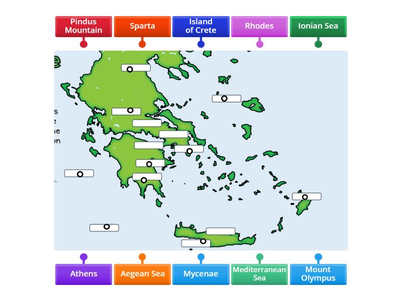 Ancient Greece Map - Labelled diagram