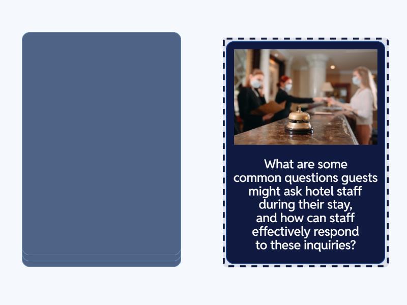 Questions (at a hotel) - Speaking cards