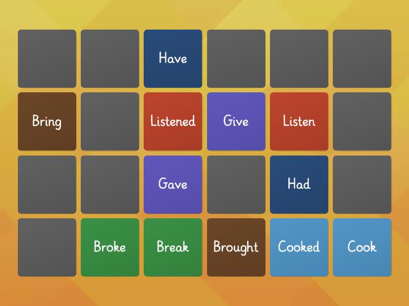 Verb Tenses Matching Pairs