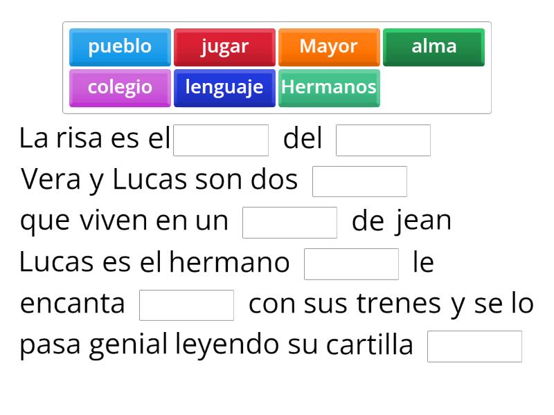 Completar palabras - Completar la frase