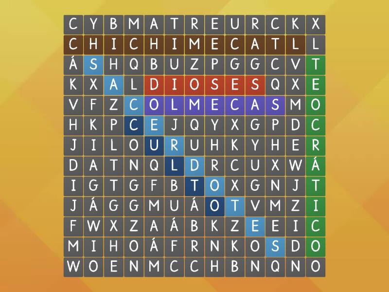 Sopa de letras Olmecas - Wordsearch