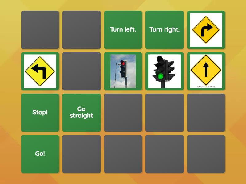 Direction Signs and Places in town - Matching pairs