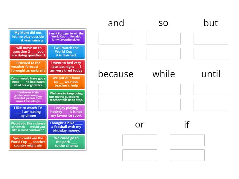 Conjunctions - Group sort