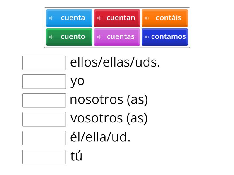 Verbo contar / to count - Match up