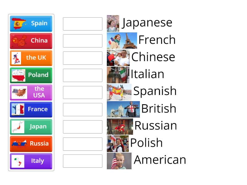 GG1 Unit 1.3 Countries and nationalities - Match up