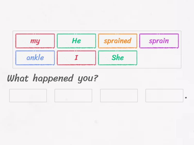 make a meaningful sentence using any of the following words injury