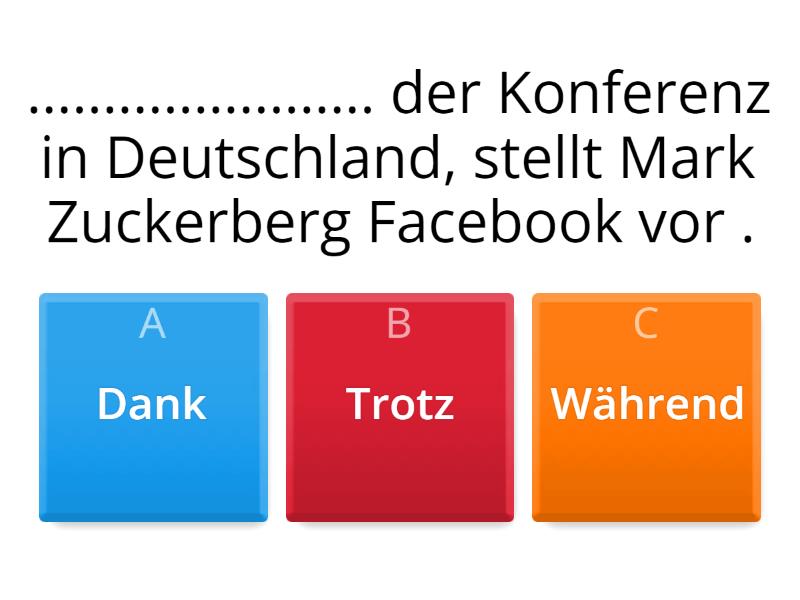 Präpositinen Mit Dem Genitiv - Quiz