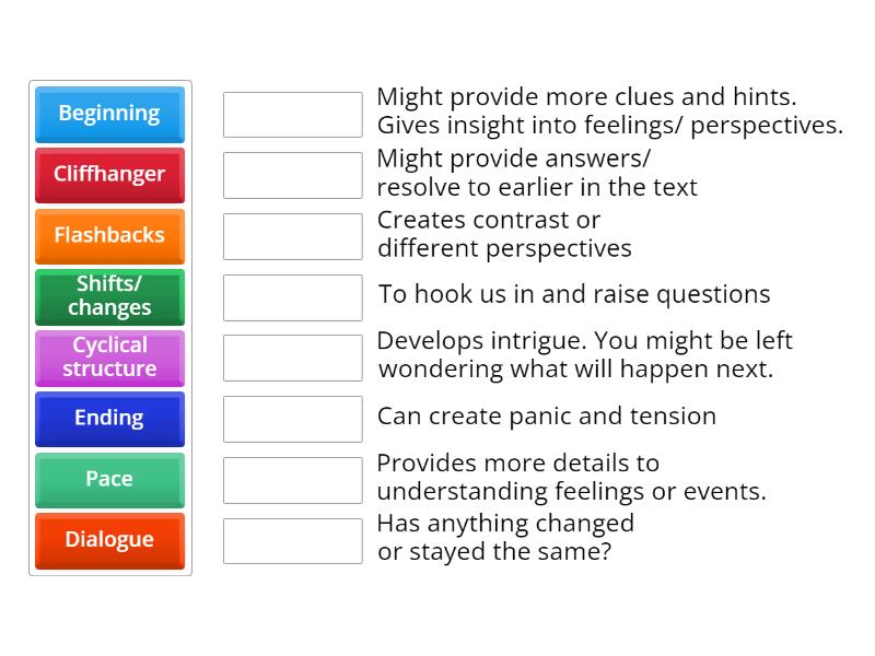 GCSE English Structural techniques - Une las parejas