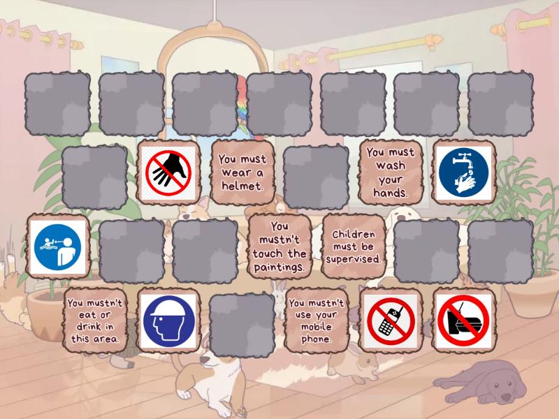 B4 M1 7C - Must and Mustn't Signs (Memory Game) - Matching pairs