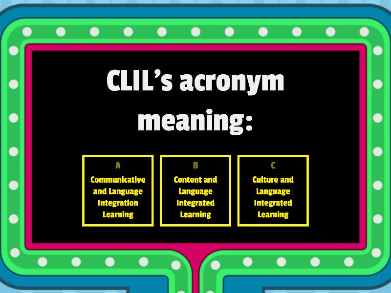 CLIL - Gameshow Quiz