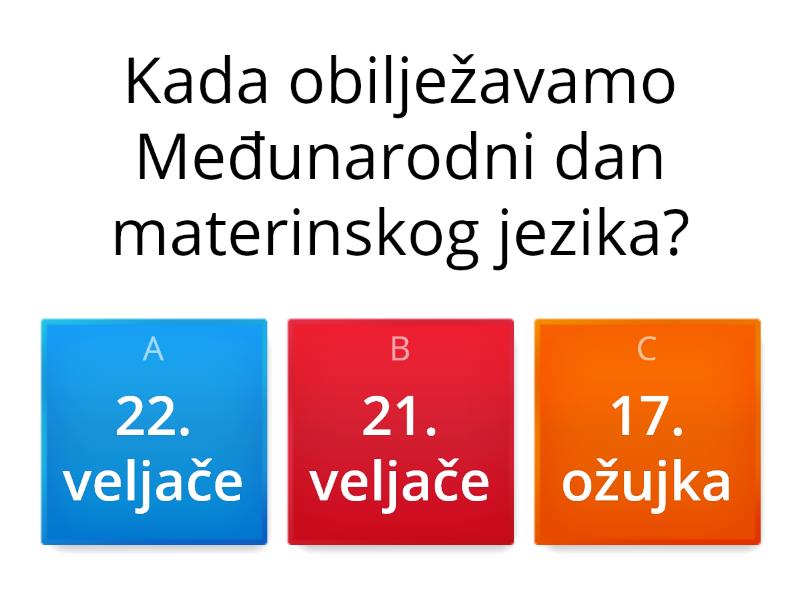 Međunarodni Dan Materinskog Jezika - Quiz