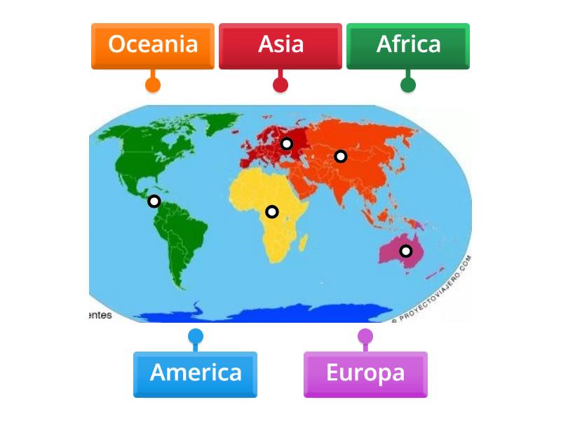 5 continentes del mundo