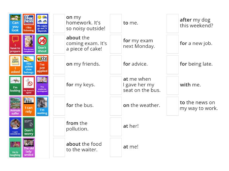 Verb + Preposition A2 - Match up