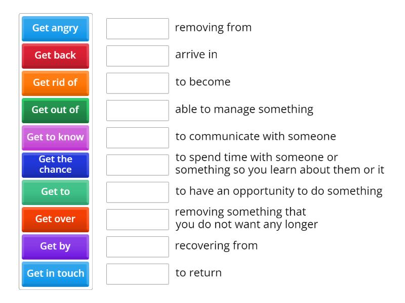 Get : Phrasal verbs B2 - Match up