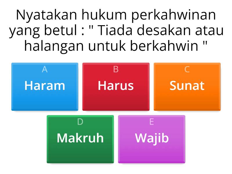 Hukum Perkahwinan Pendidikan Islam Tingkatan 5 - Quiz