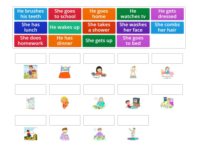 DAILY ROUTINE - CHILDREN - Match up