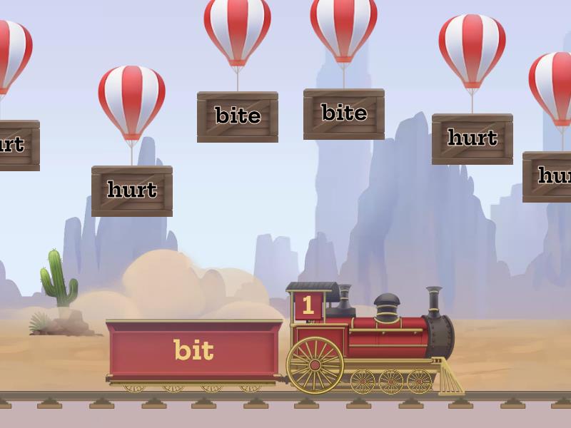 Irregular verbs Train - Explotaglobos
