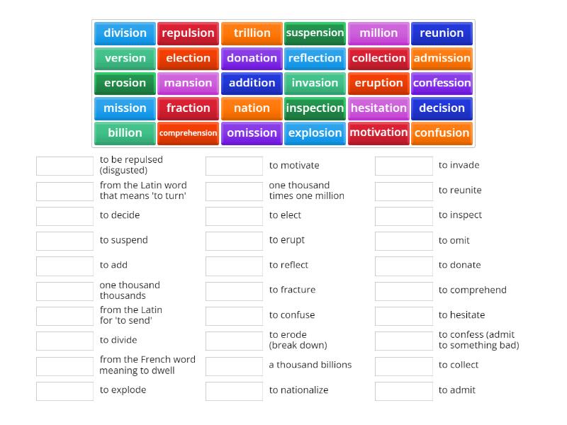 Lesson 25 - base words - Match up