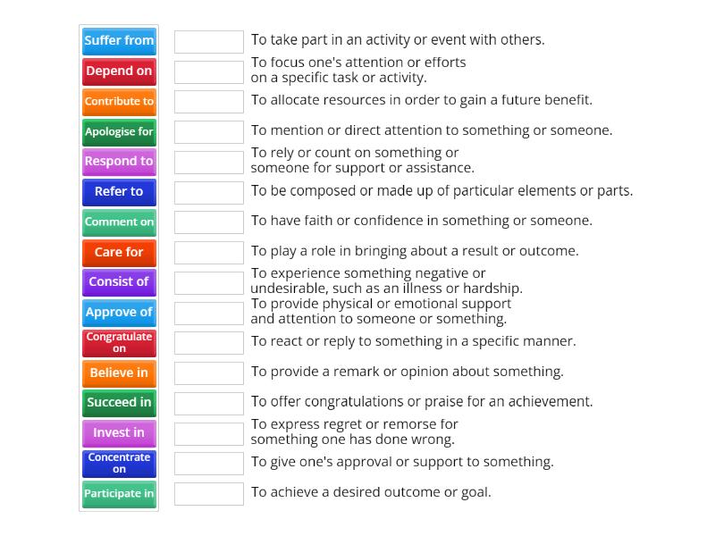 Roadmap B1+ Unit 3B Verbs + Prepositions - Match Up