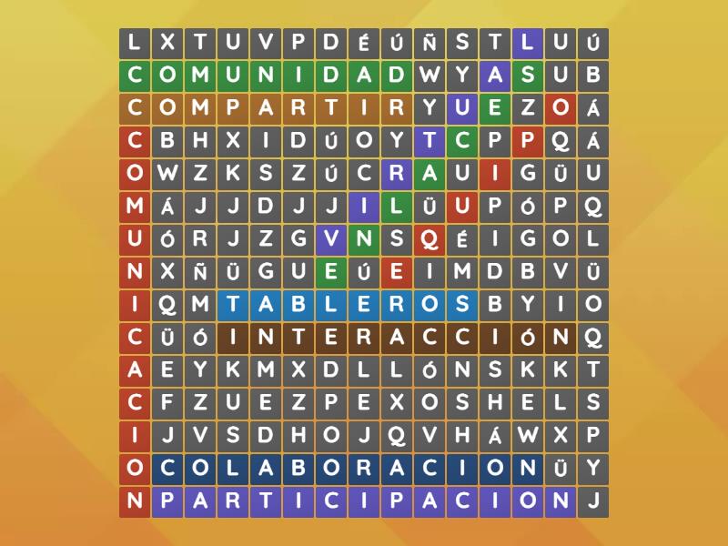 Comunidad virtual - Sopa de letras