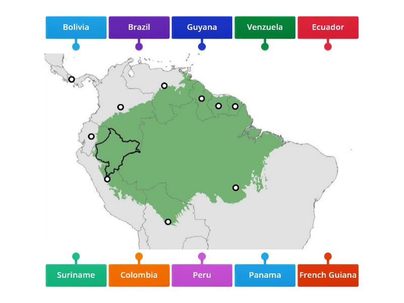 Amazonian Countries - Labelled diagram