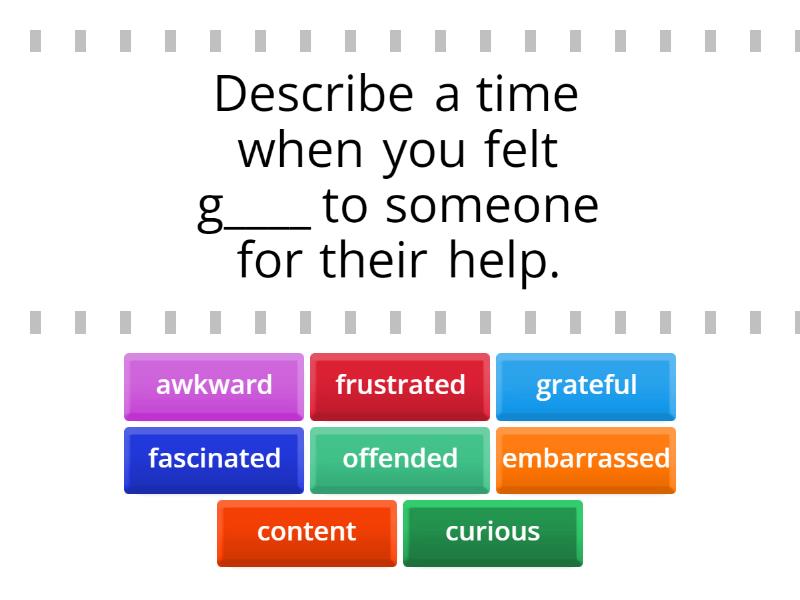 Feelings B1 Find The Match