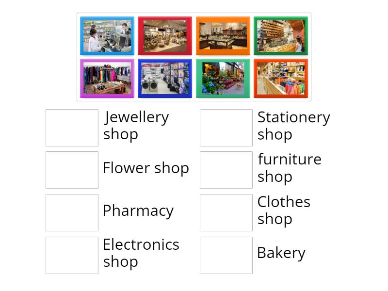 3A Different types of shops - Match up