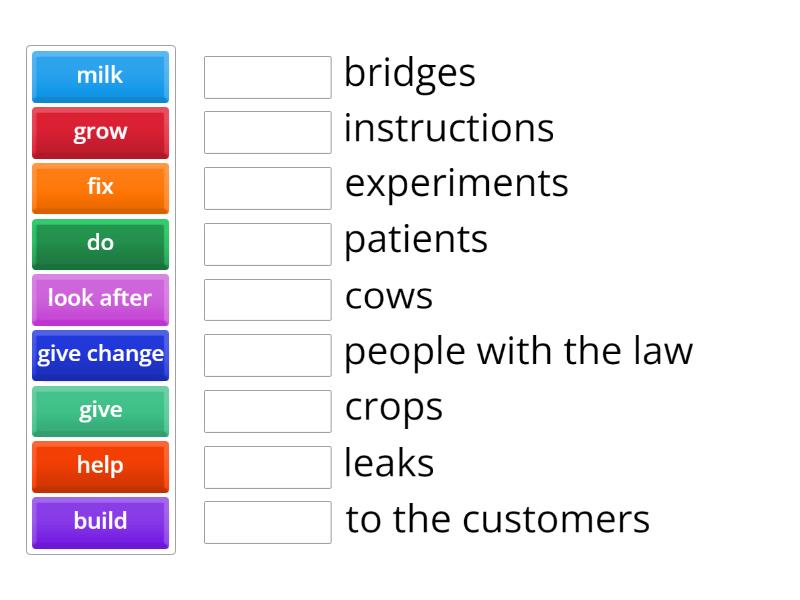 BRAINY 6 [ U1 JOB ACTIVITIES-VERBS] - Une las parejas