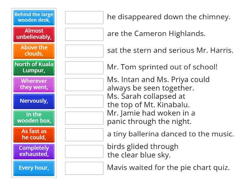 Fronted Adverbial Matching - Match up