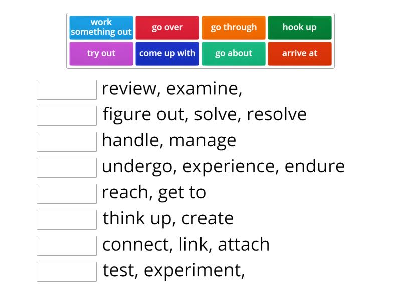 Phrasal verbs - Match up
