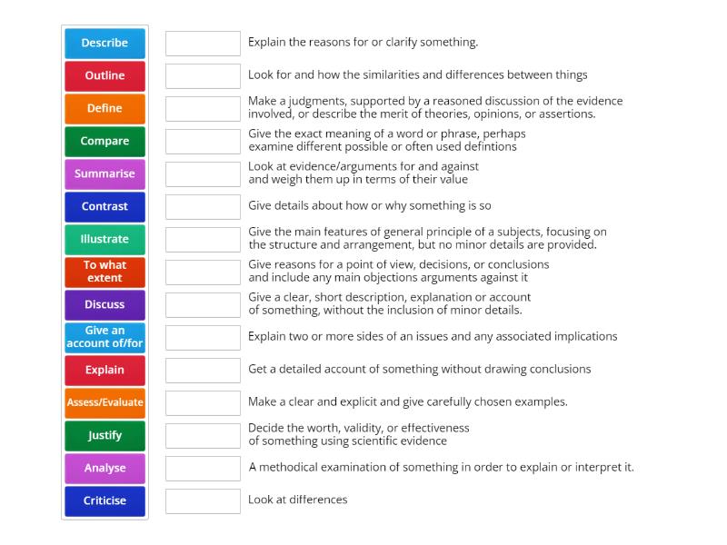 Process words - Match up
