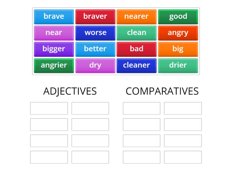 COMPARATIVE ADJECTIVES - Group sort